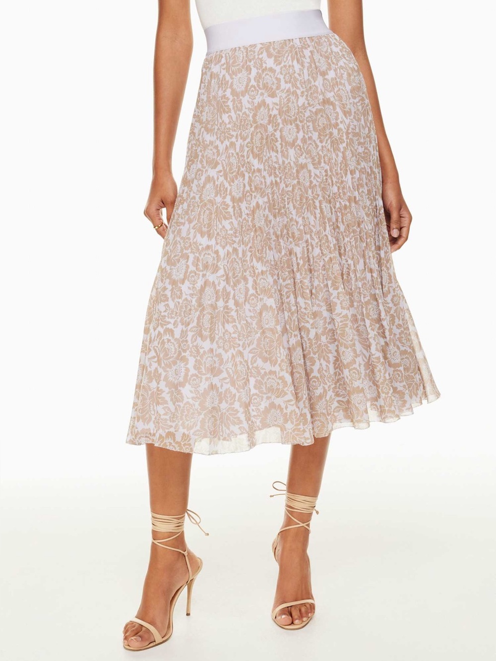 Aritzia Wilfred new twirl pleated skirt floral print lilac tone size XL - Picture 2 of 12